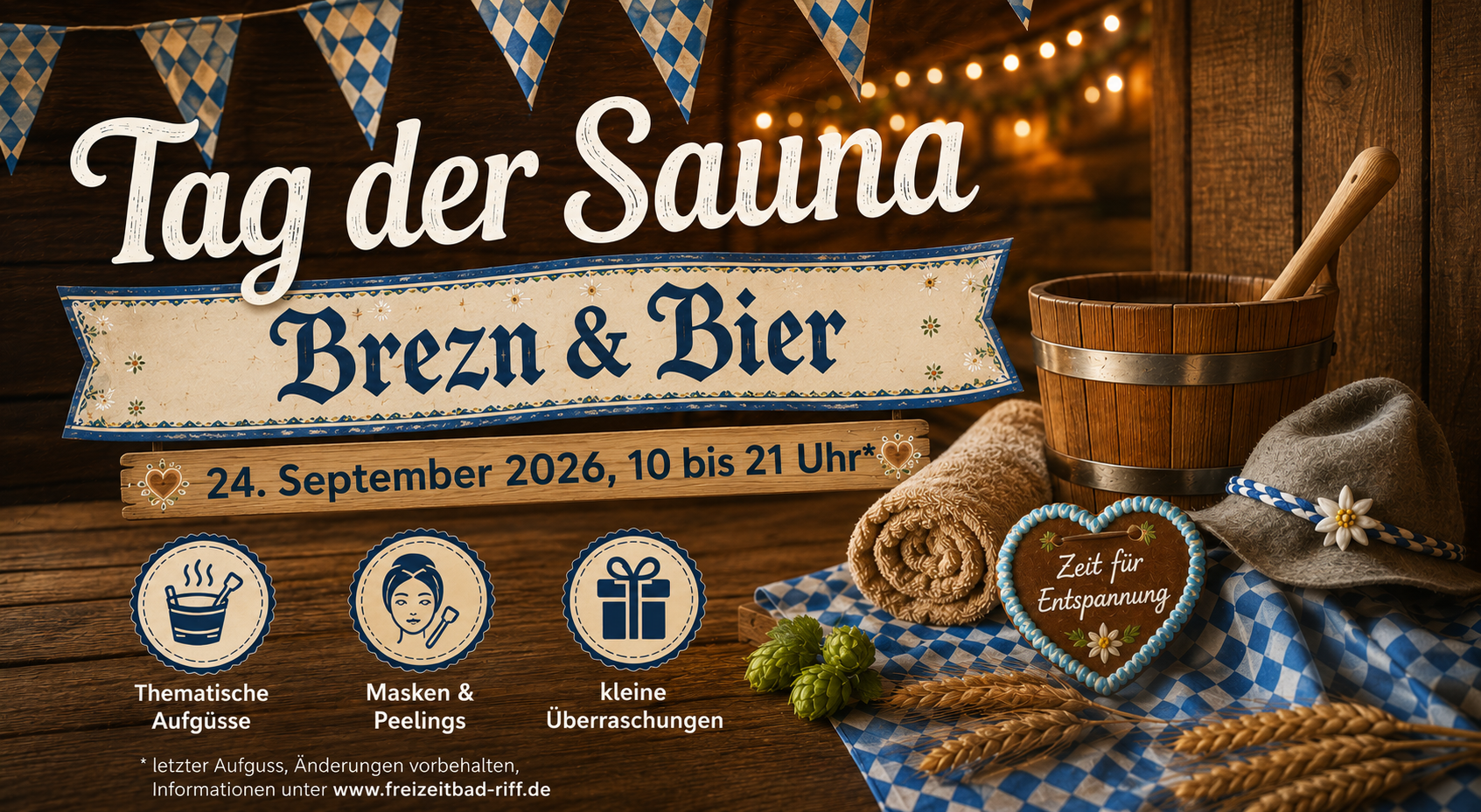 Titelmotiv Tag der Sauna &ndash; &bdquo;Brez`n &amp; Bier&ldquo;